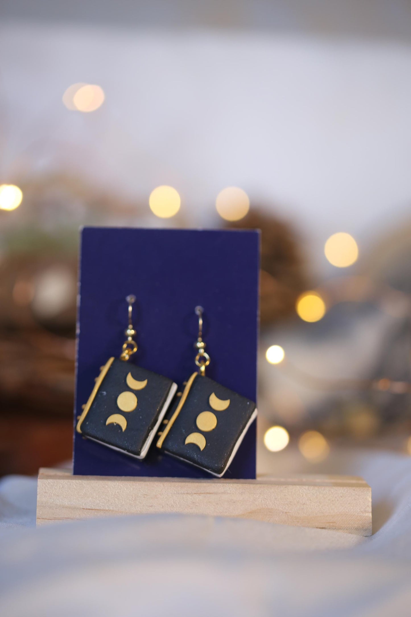 Handmade Witch Grimoire Spell Book Earrings