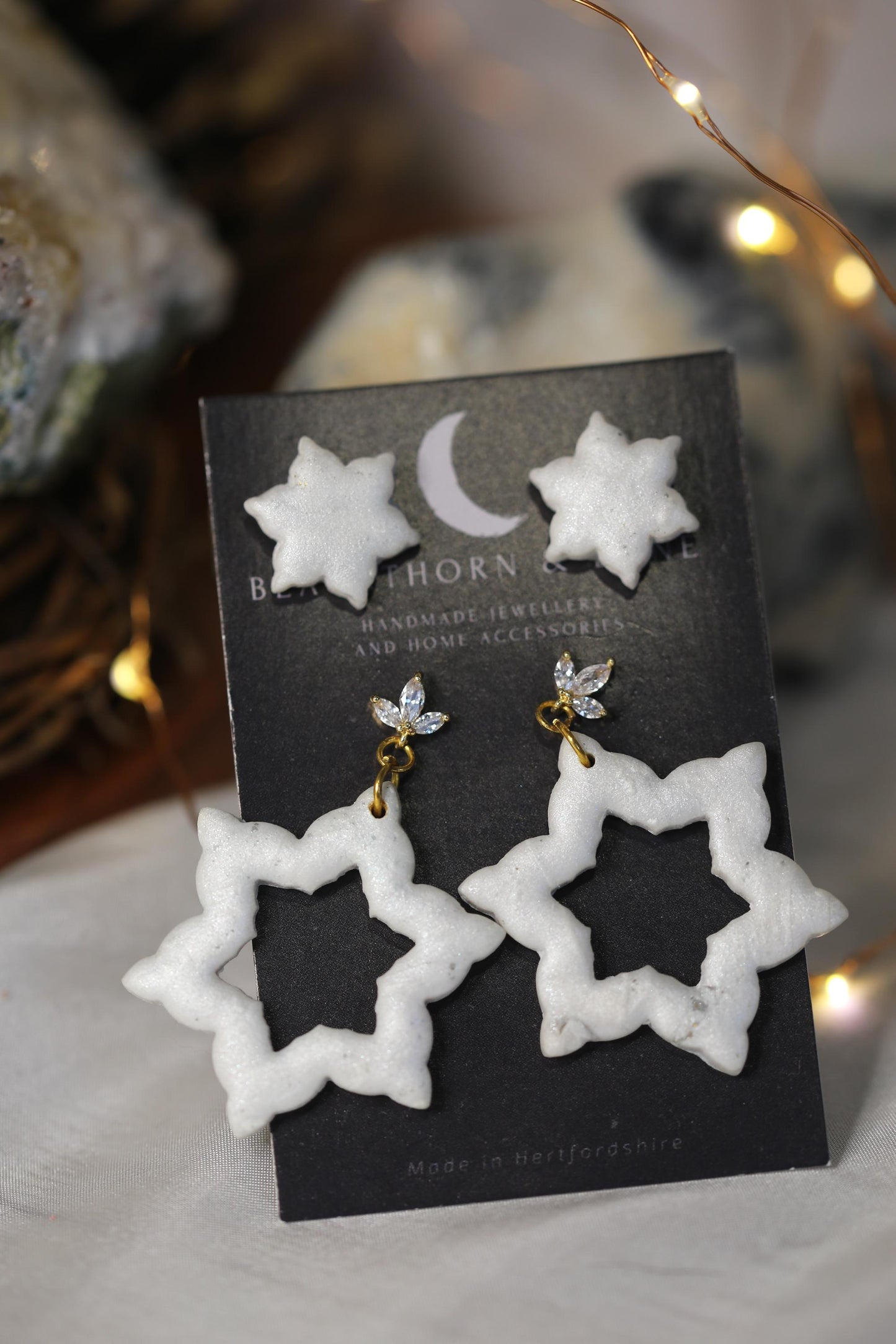 Double Snowflake Earrings Set