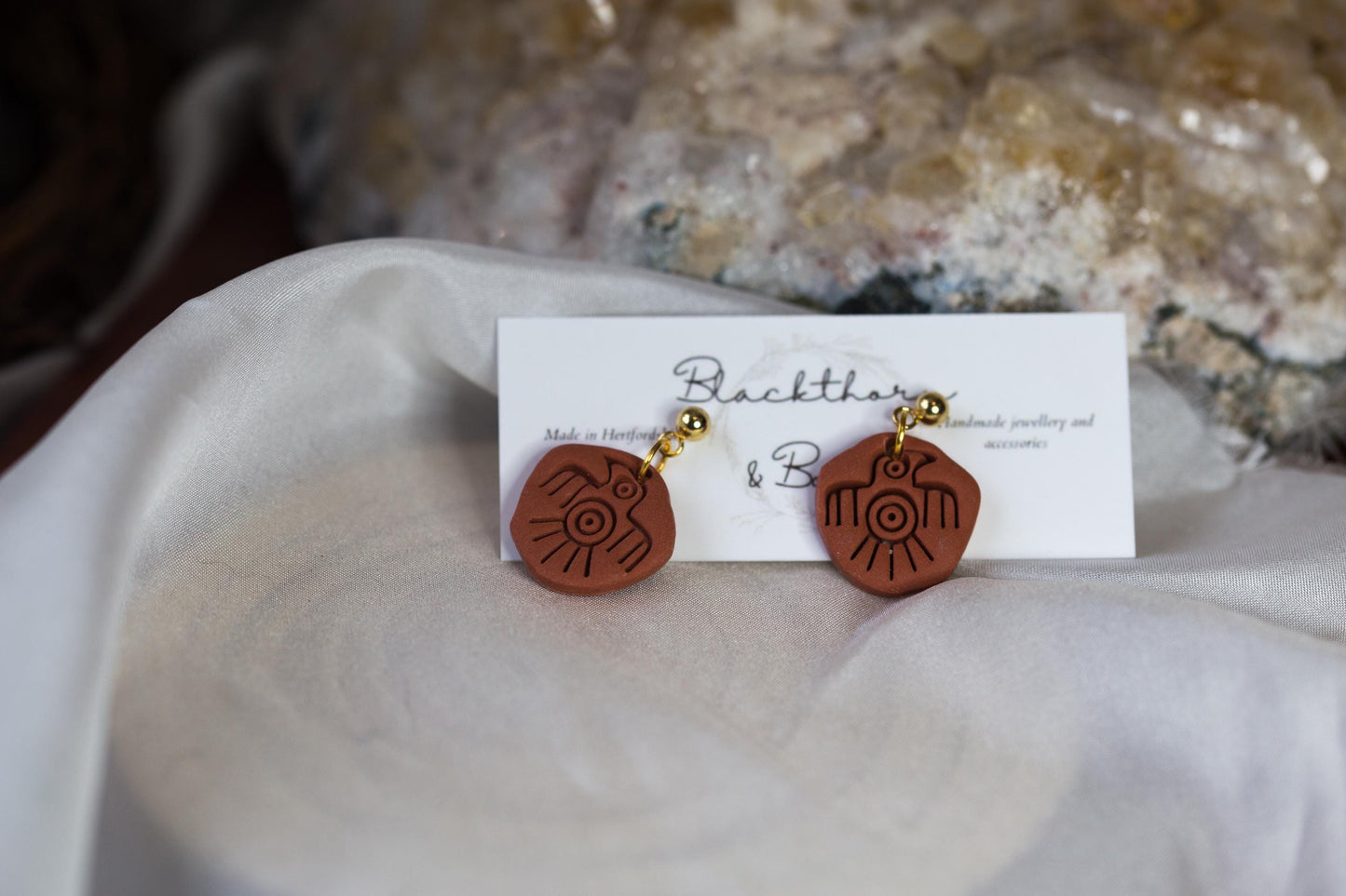 Ancient Bird Clay Earrings