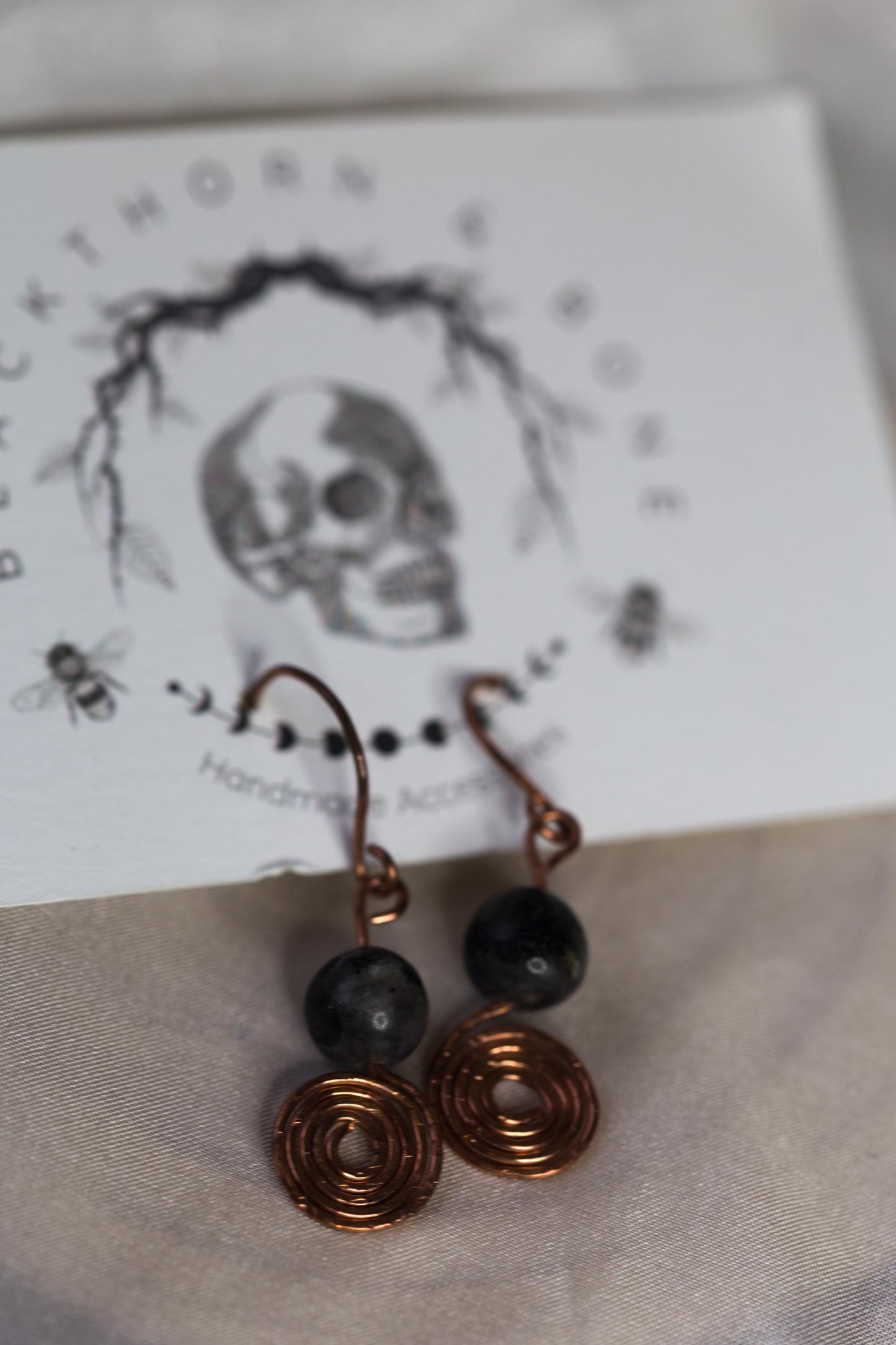Handmade Copper and Labradorite Earrings