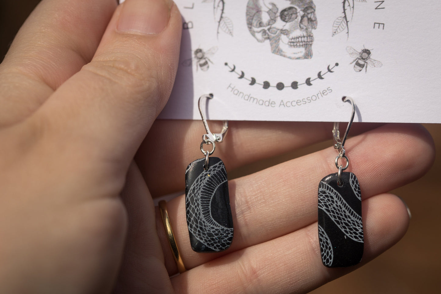 Small Snake Print Huggy Earrings