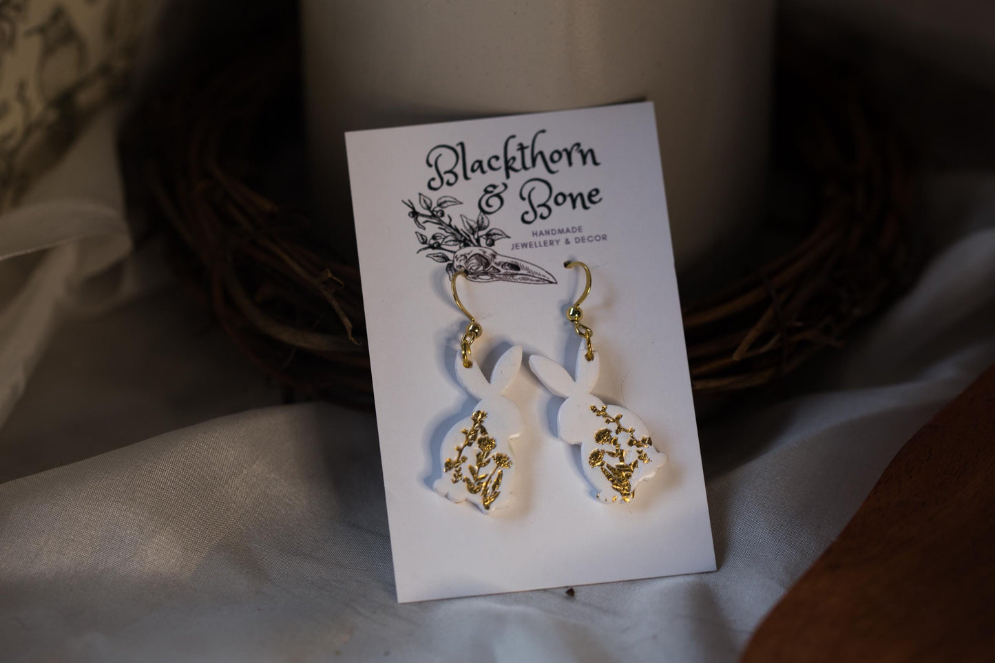 Folk Floral Hare Earrings