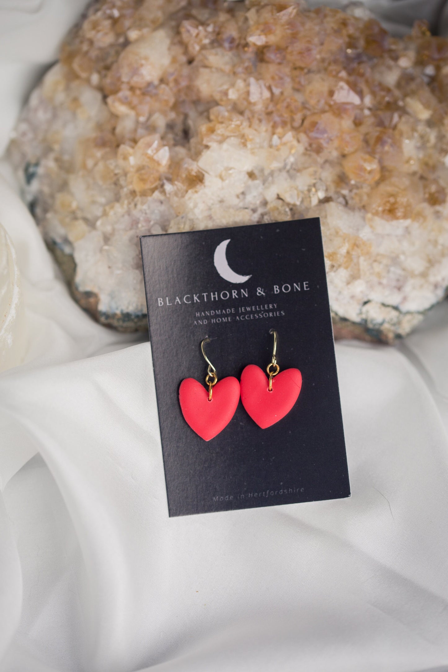 Simple Red Heart Polymer Clay Earrings