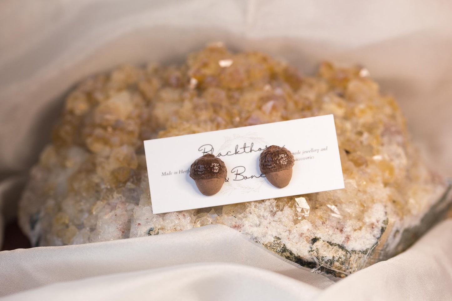 Handmade Acorn Stud Earrings
