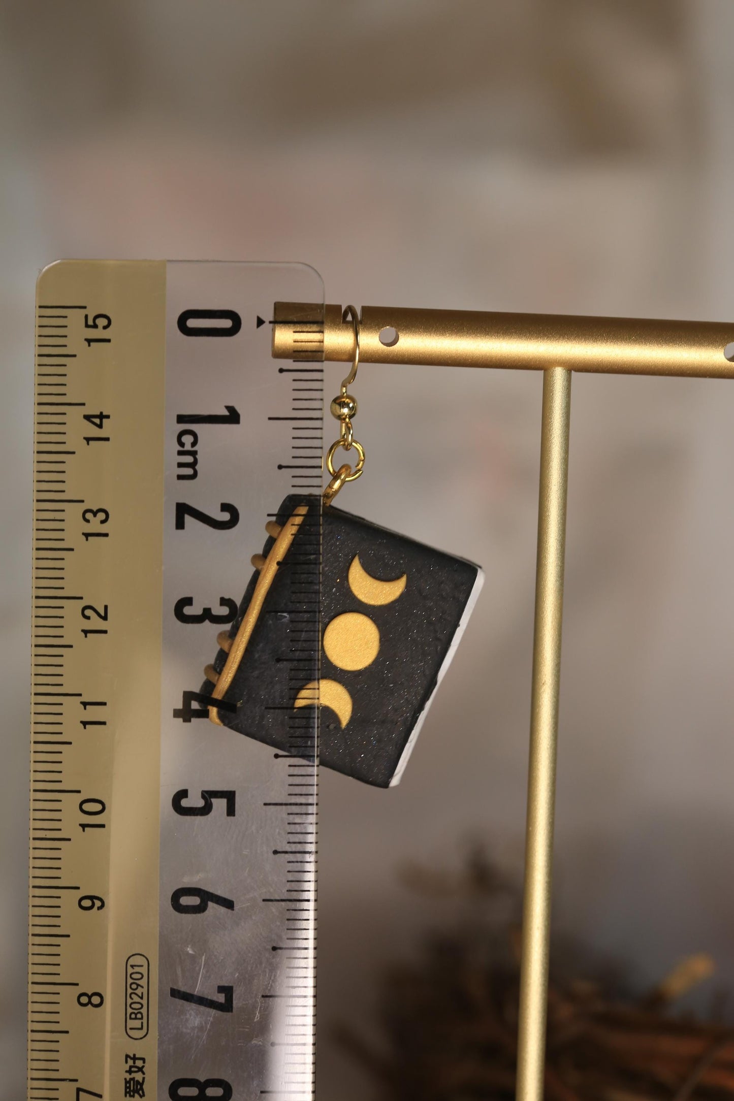 Handmade Witch Grimoire Spell Book Earrings