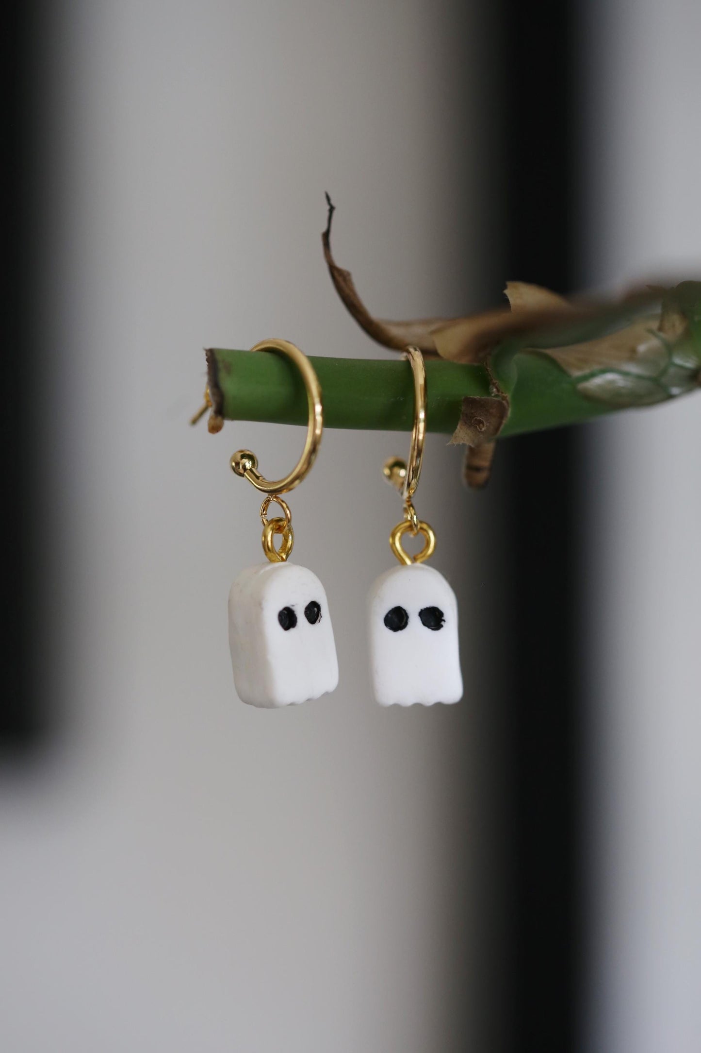 Tiny Ghost Clay Earrings