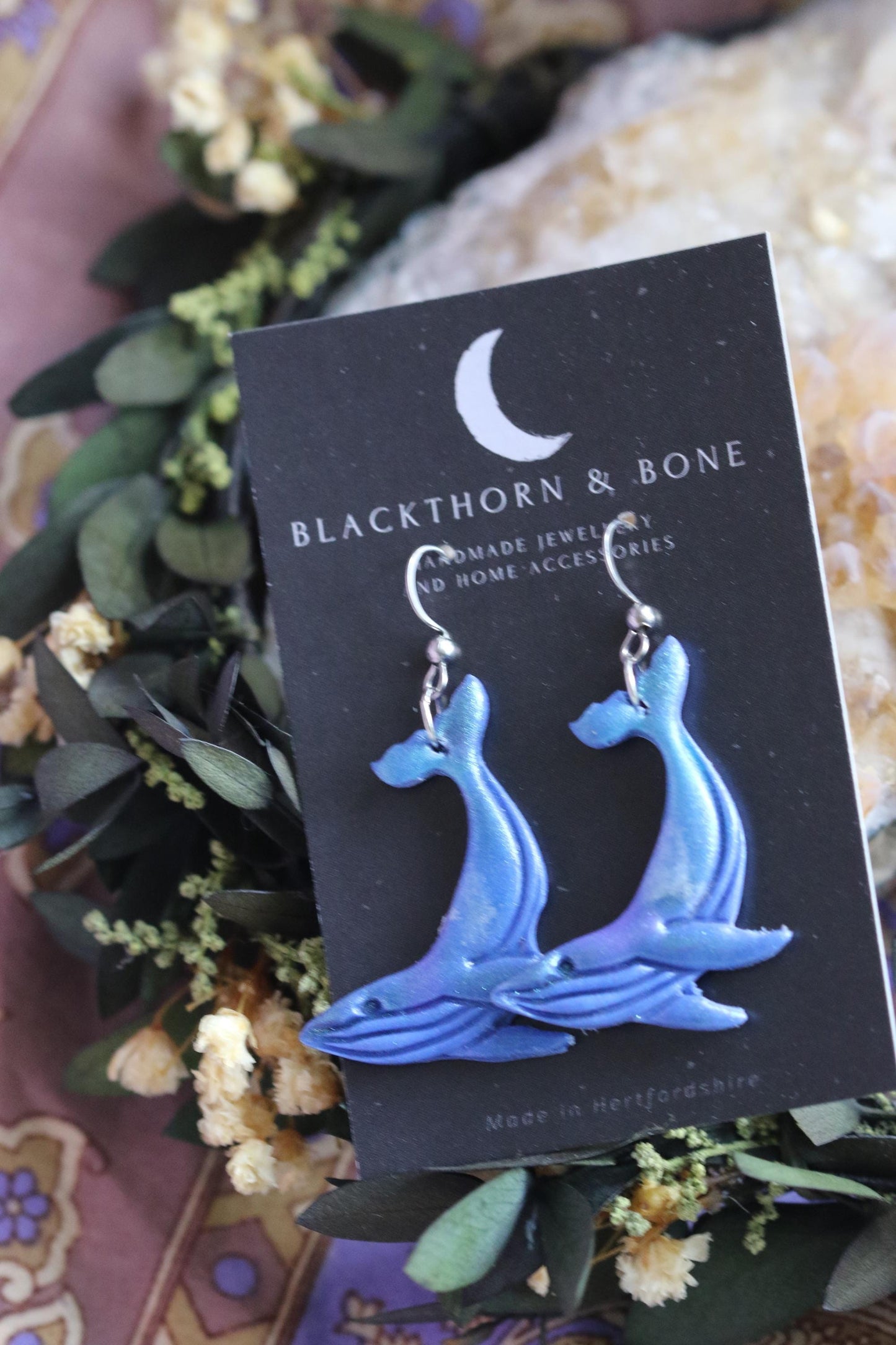 Blue Whale Earrings