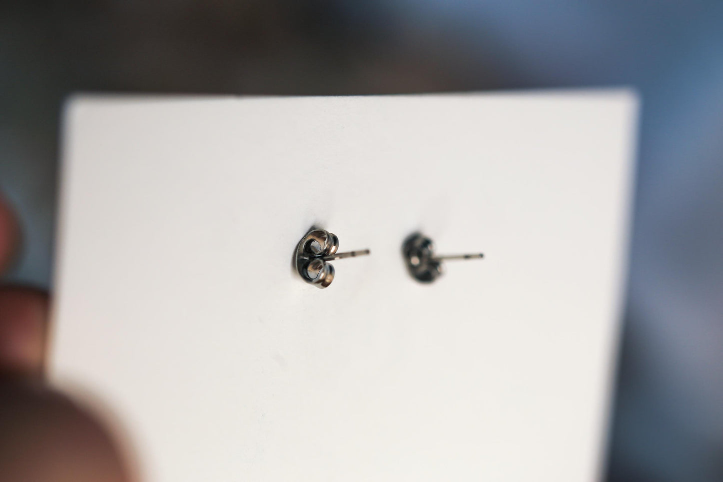 Long Pink Heart Stud Earrings