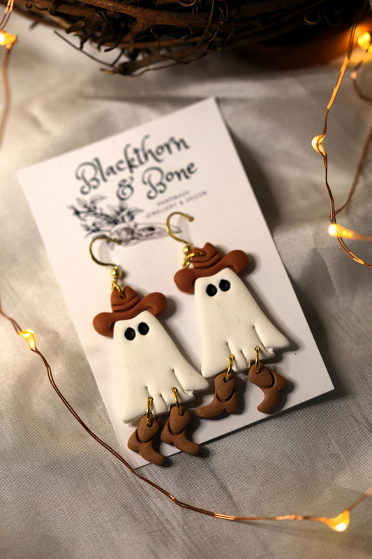 Ghost Cowboy Earrings