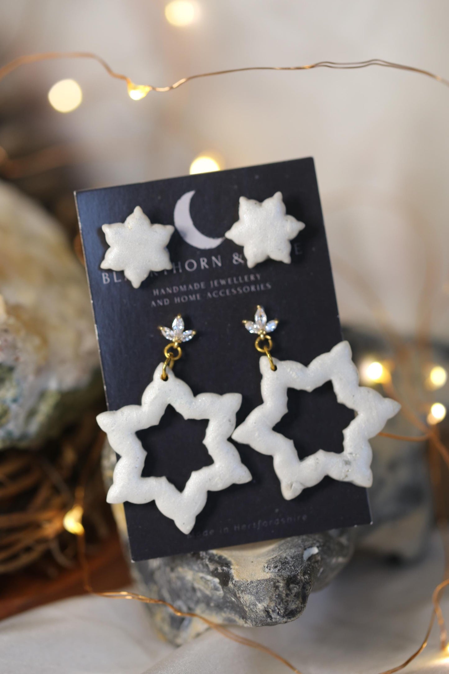 Double Snowflake Earrings Set