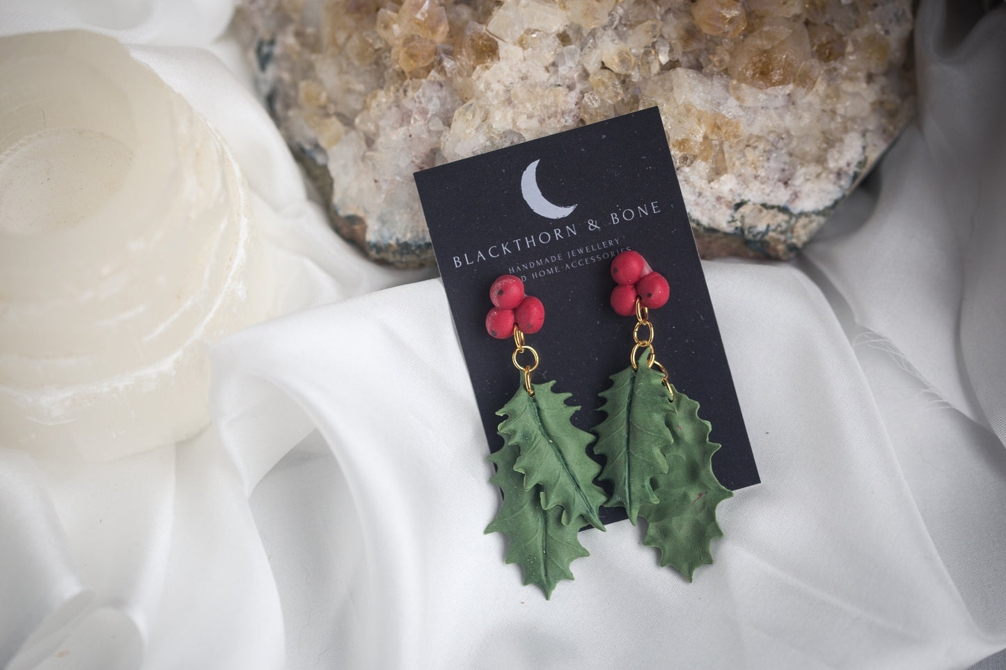 Christmas Holly Earrings