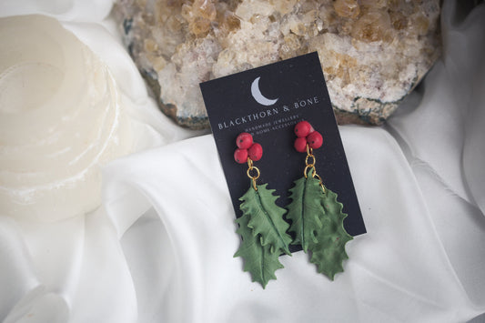 Christmas Holly Earrings