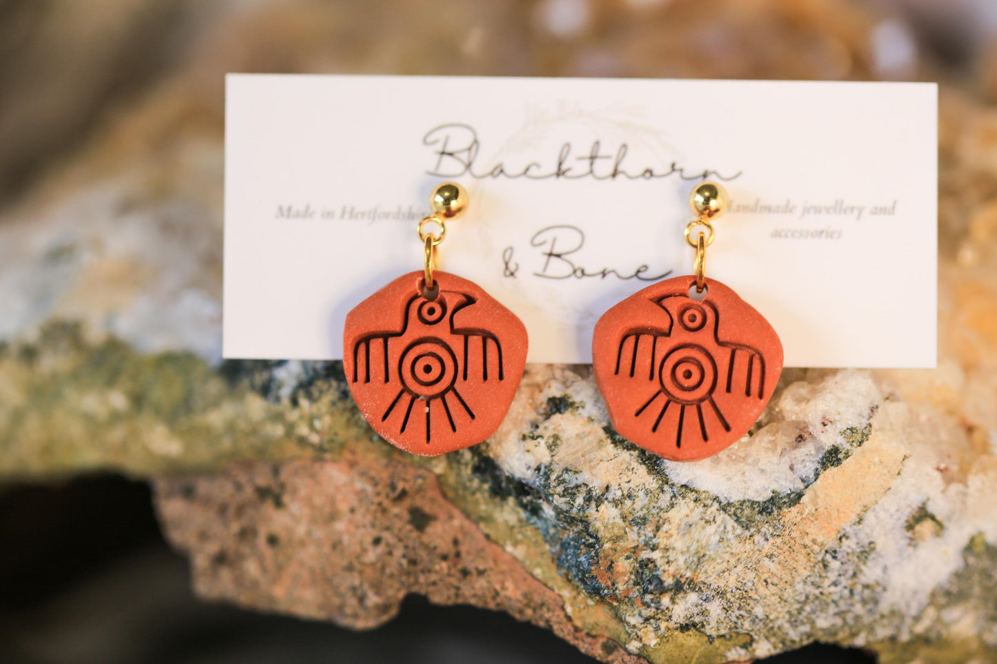 Ancient Bird Clay Earrings