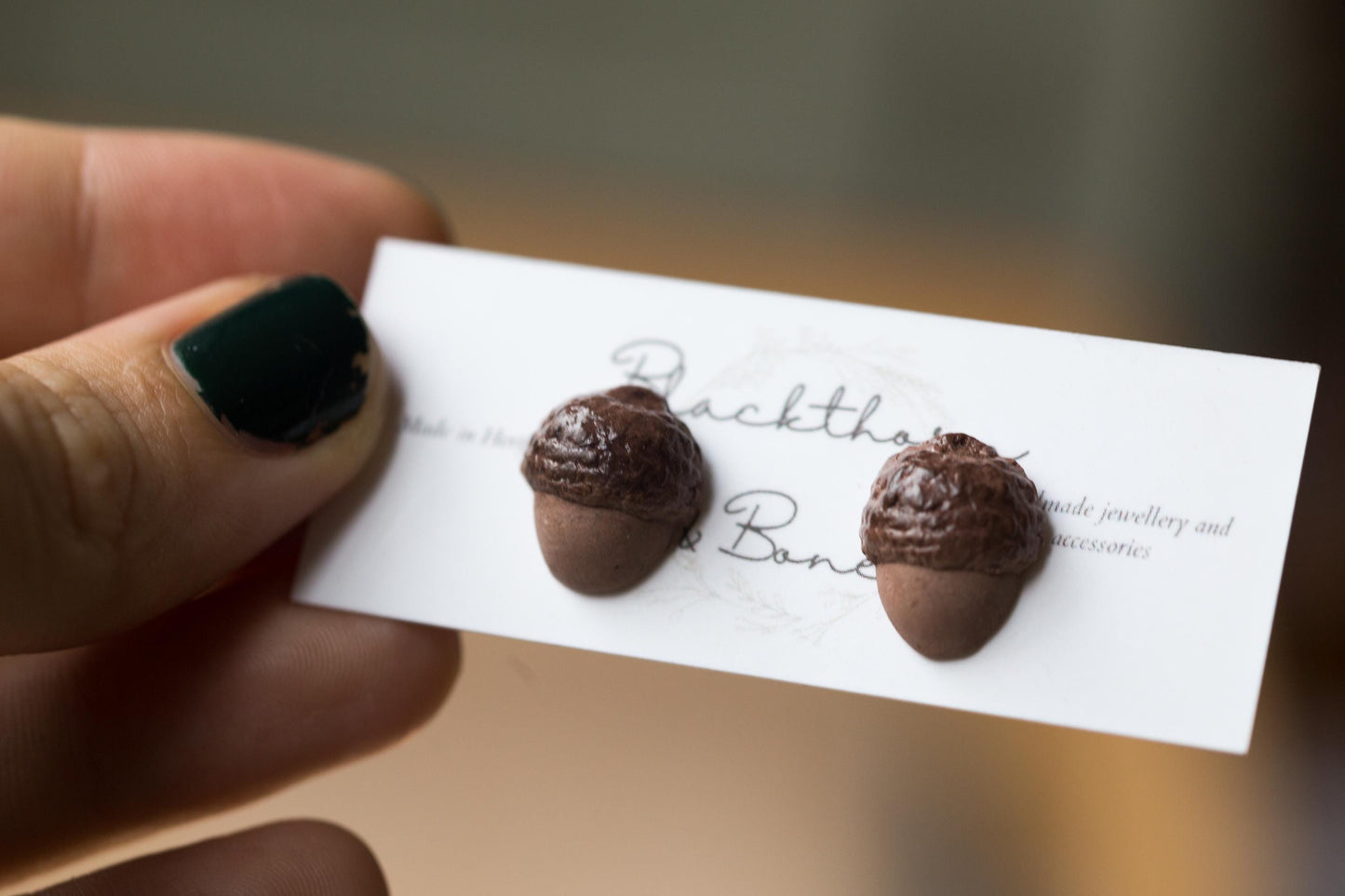 Handmade Acorn Stud Earrings