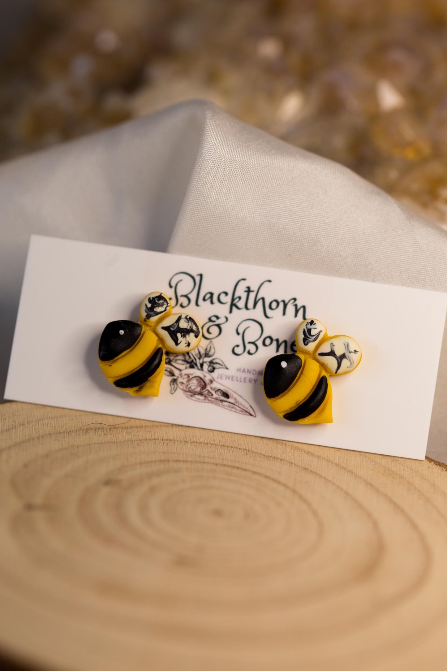 Bee Stud Earrings - Bee, Honeypot, Honeycomb Options