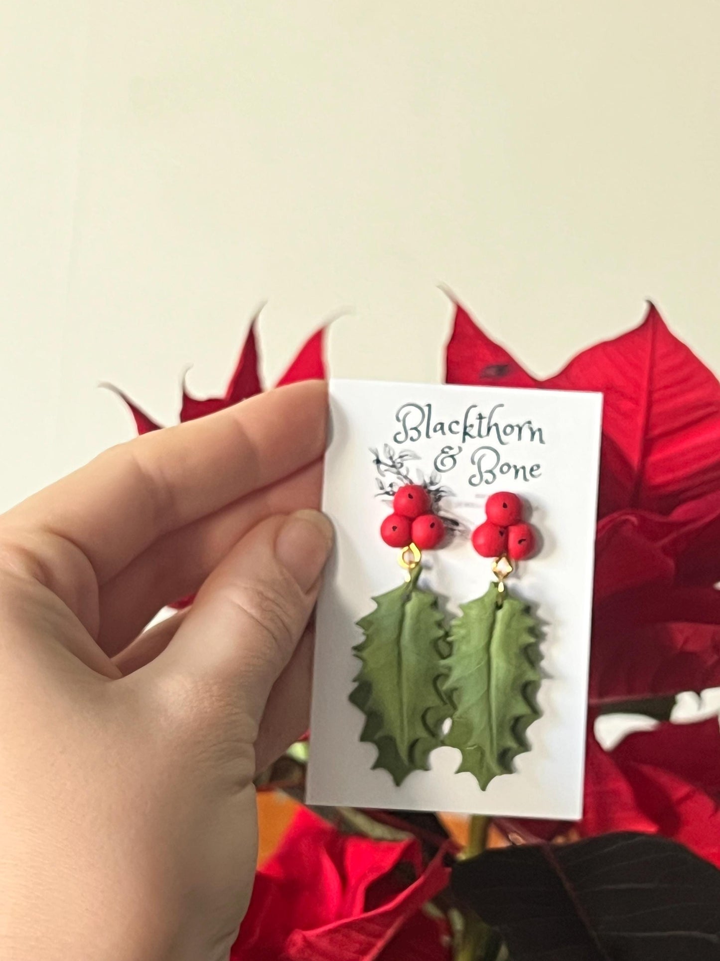 Christmas Holly Earrings