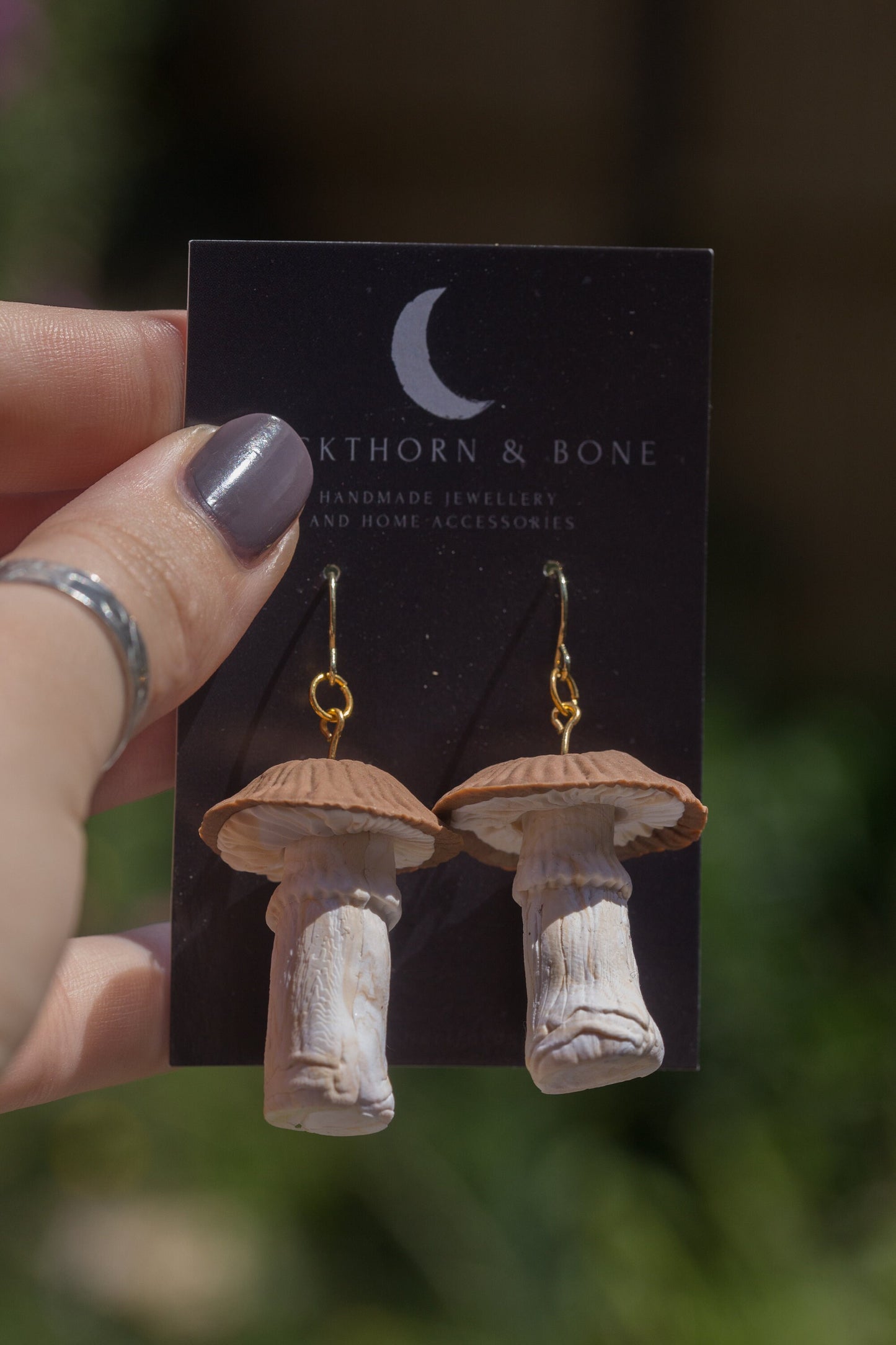 Handmade Realistic Mushroom Earrings