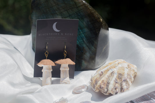 Handmade Realistic Mushroom Earrings