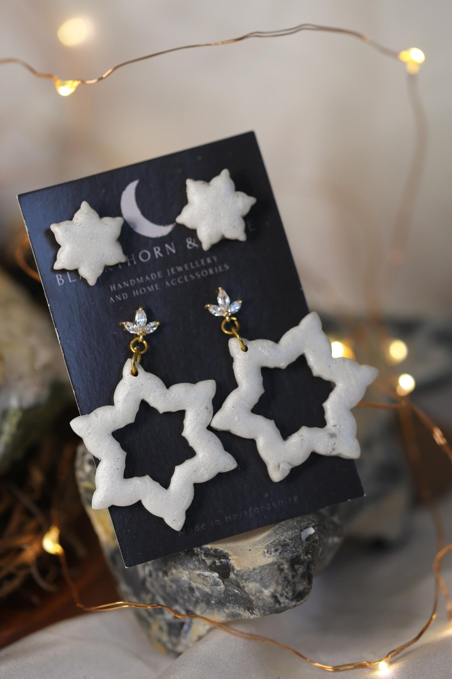 Double Snowflake Earrings Set