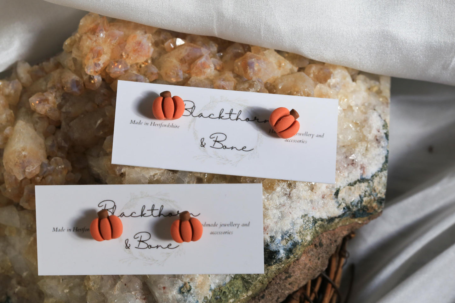 Miniature Pumpkin Stud Earrings