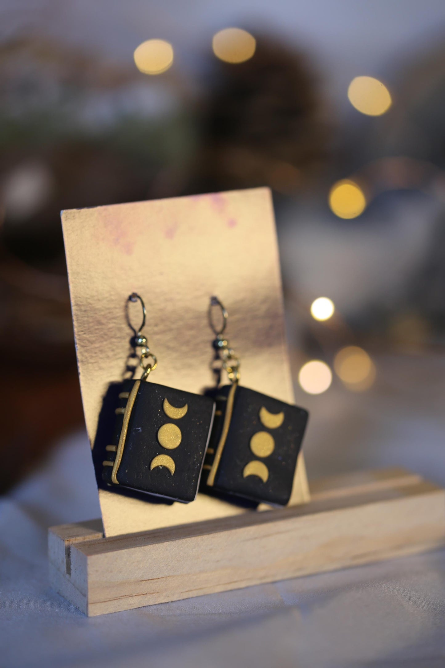 Handmade Witch Grimoire Spell Book Earrings