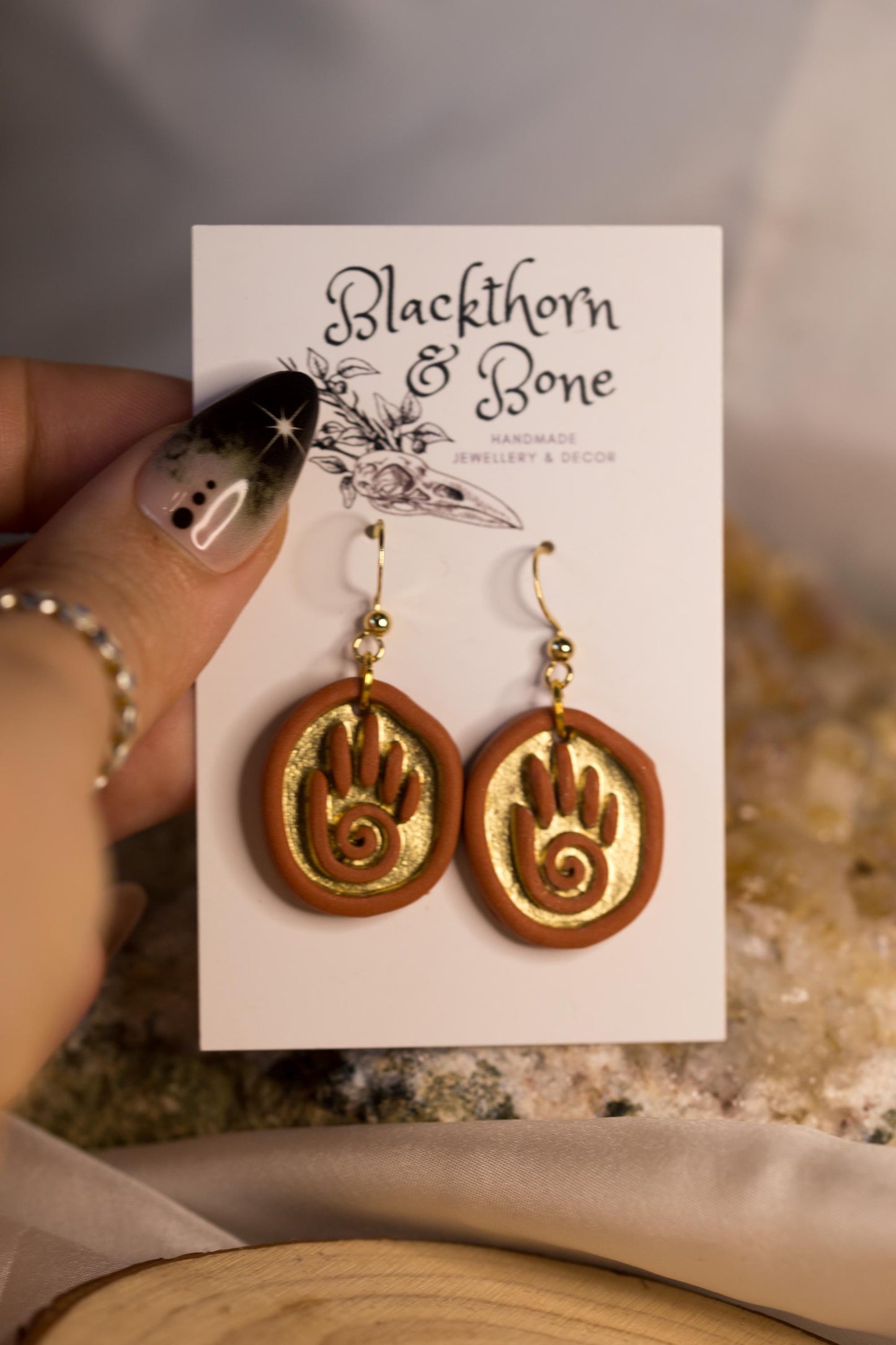 Handprint Cave Art Earrings