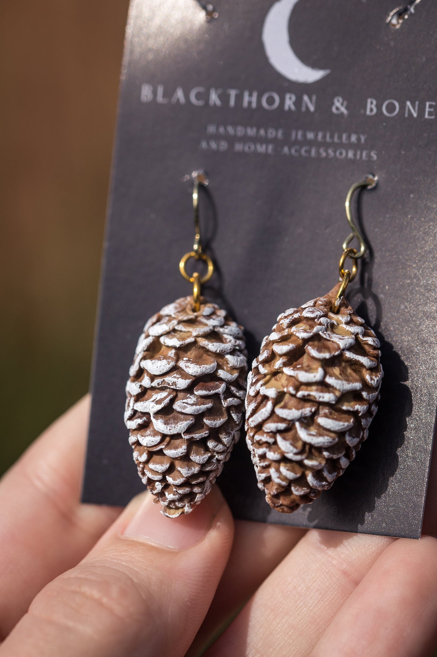 Snowy Pine Cone Earrings