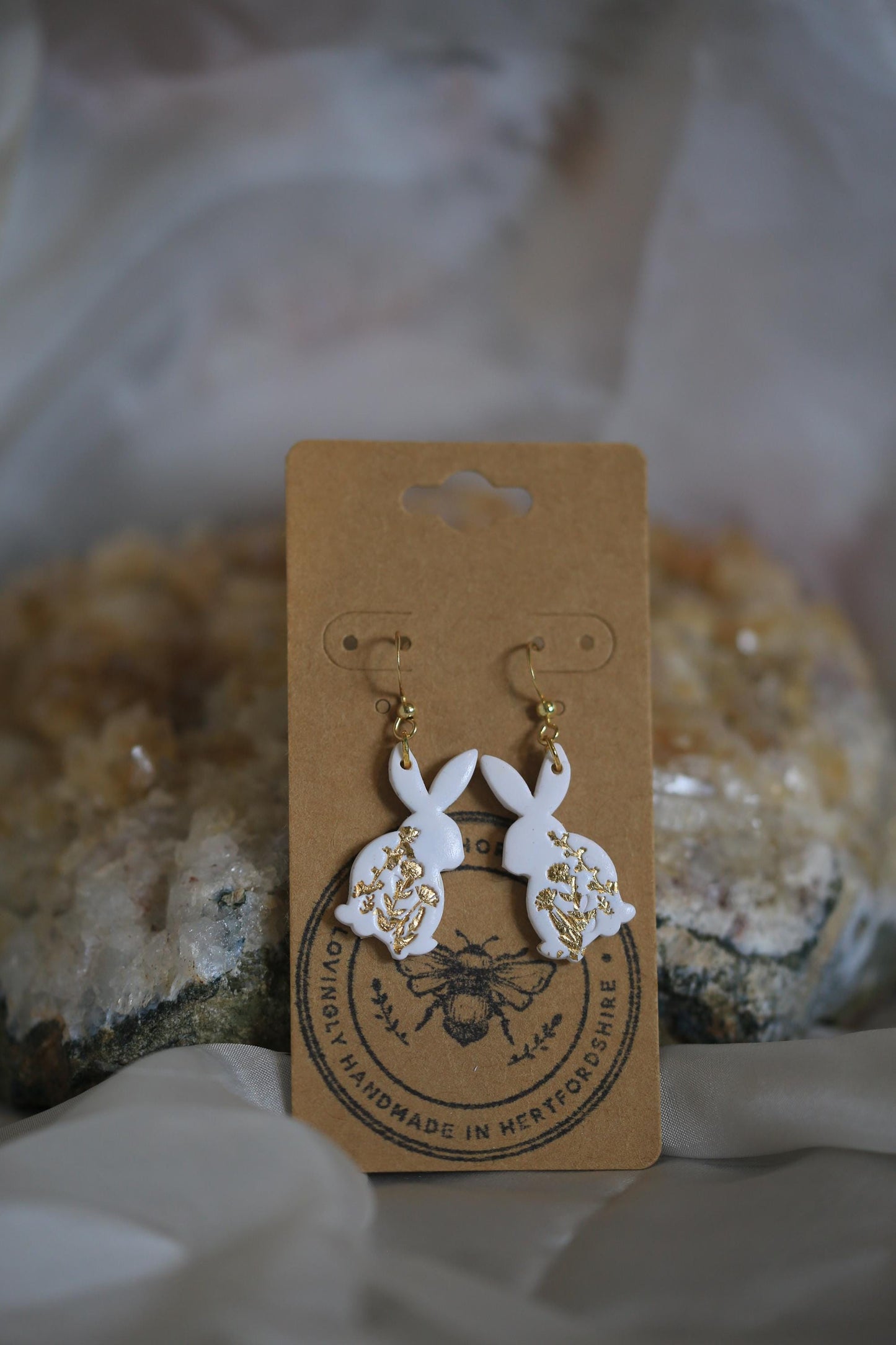Folk Floral Hare Earrings