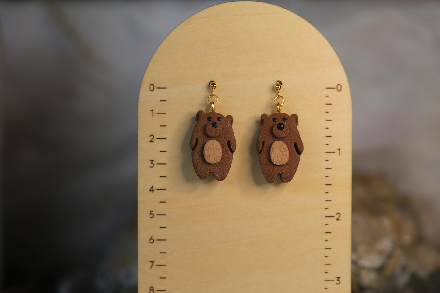 Brown Bear Earrings