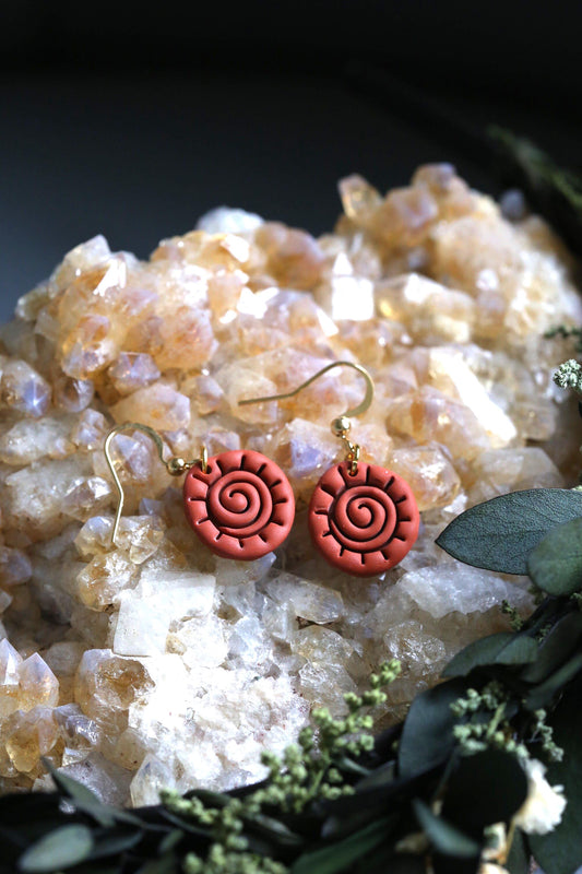 Ancient Sun Spiral Earrings