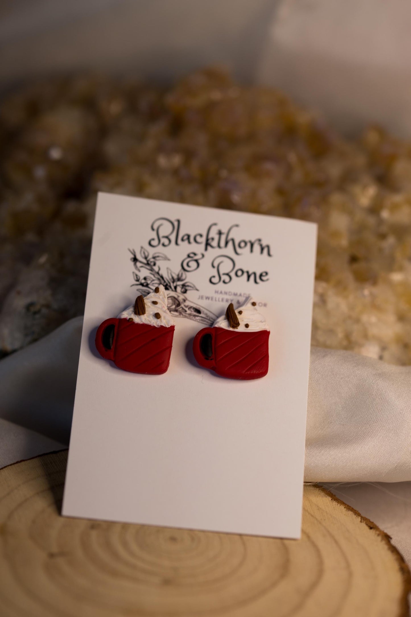 Hot Chocolate with Whipped Cream and Chocolate Earrings