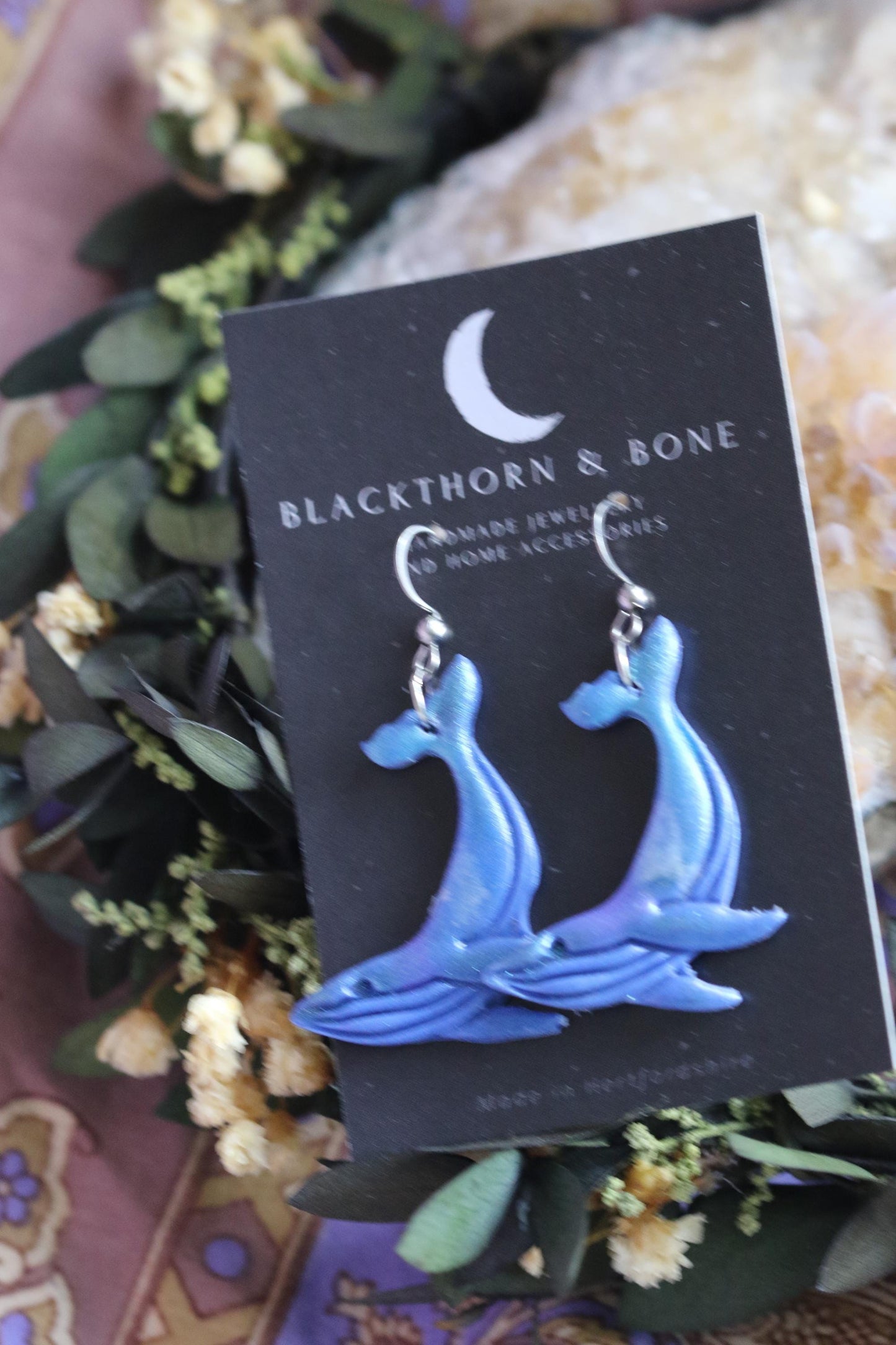 Blue Whale Earrings