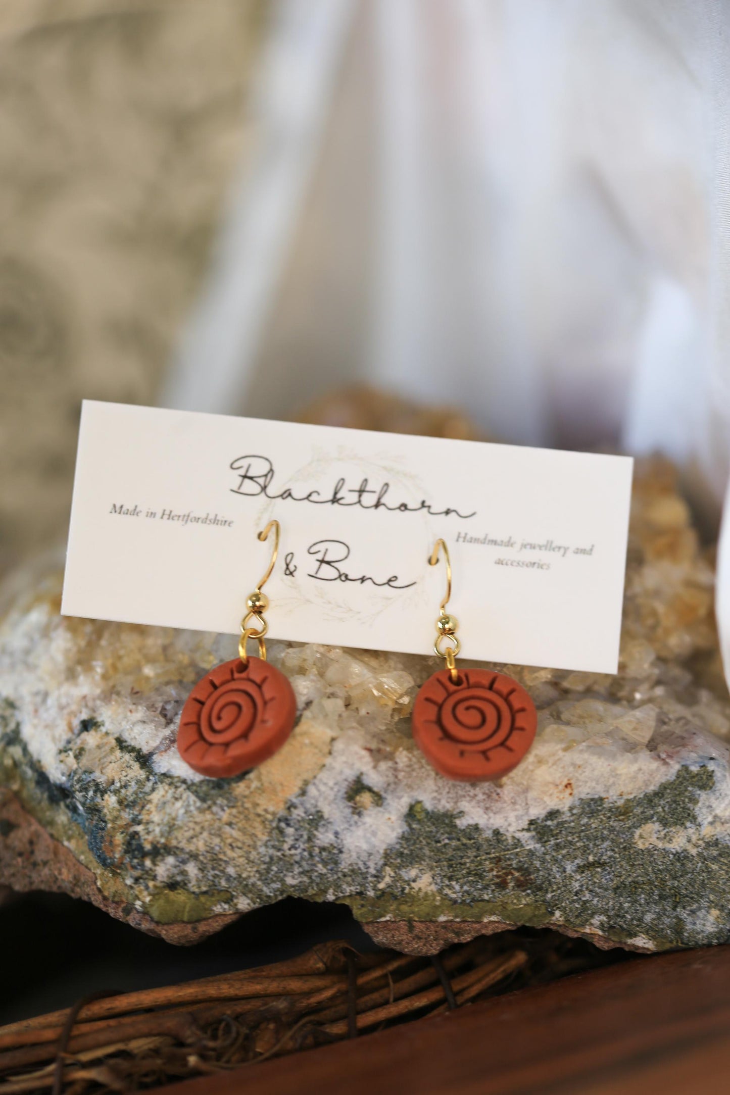 Ancient Sun Spiral Earrings