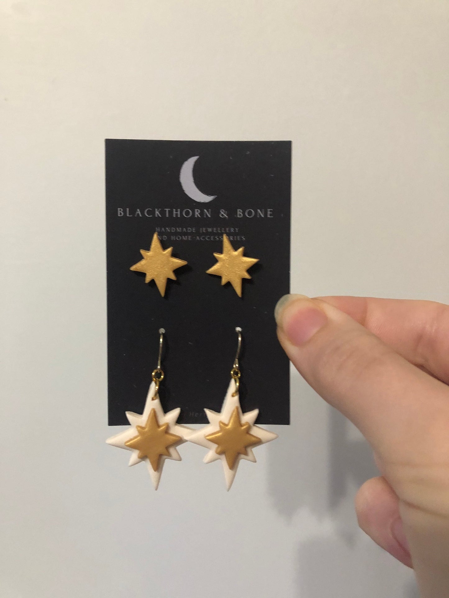 Double Christmas Star Earrings