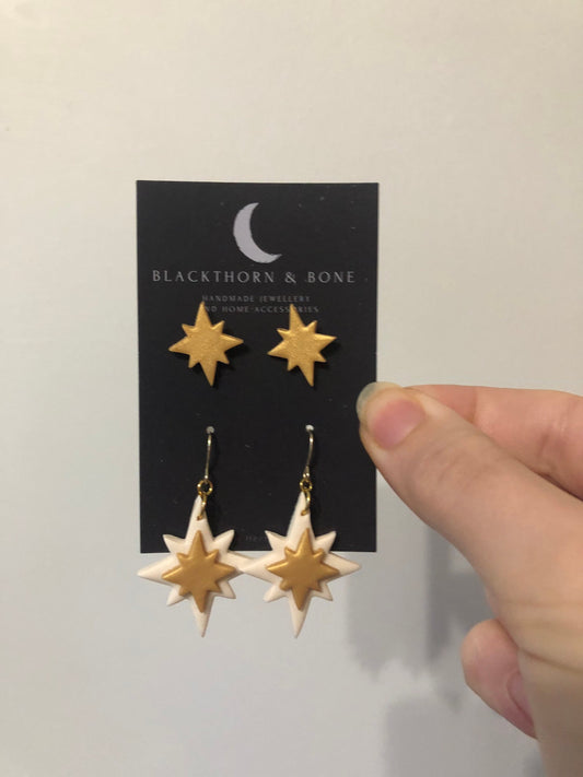 Double Christmas Star Earrings
