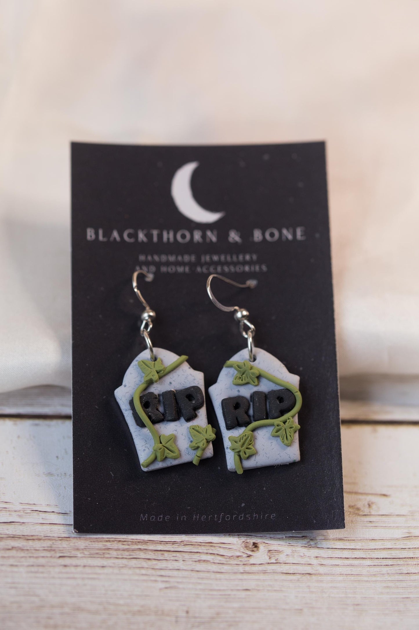 Leafy Tombstone Earrings