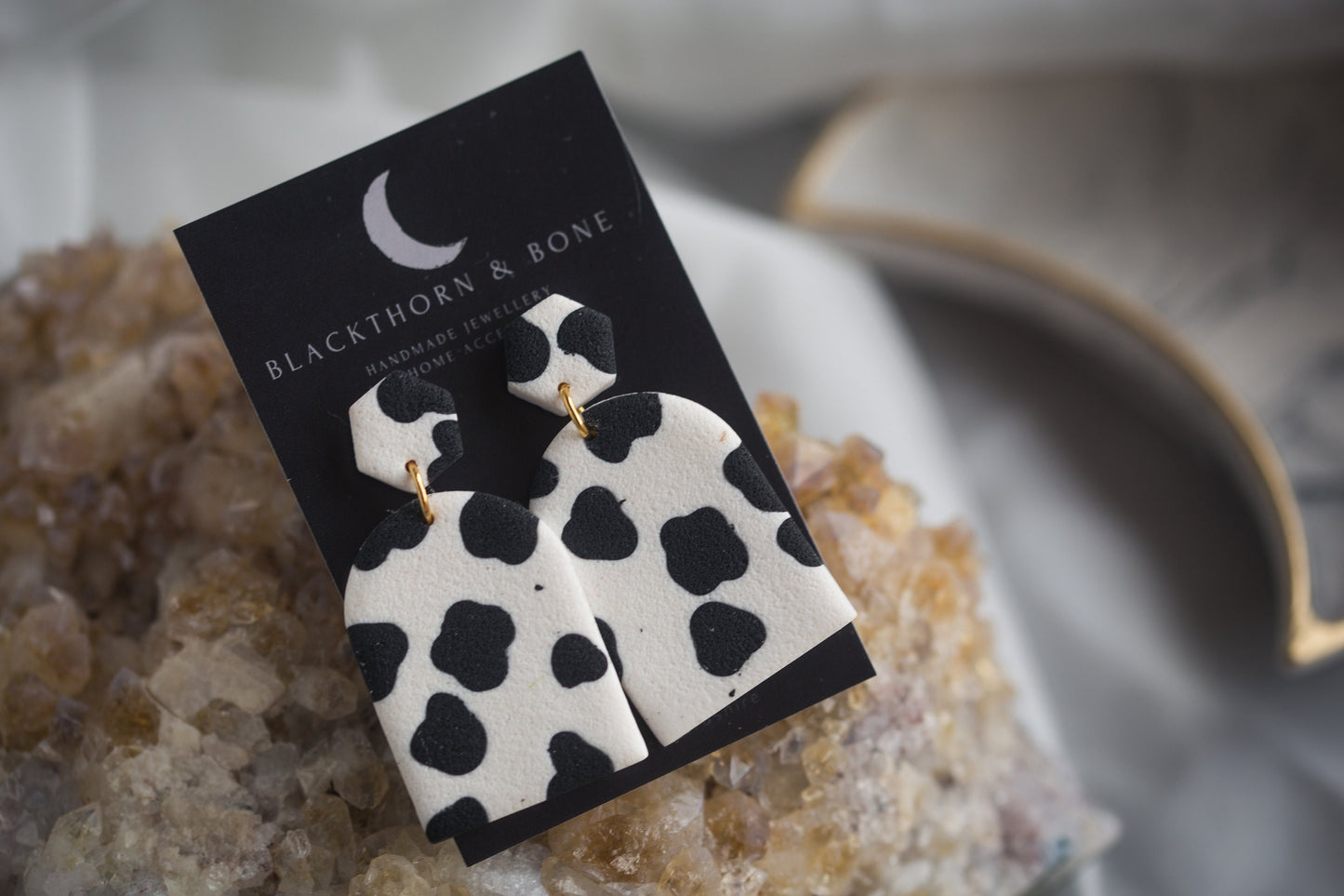 Statement Cow Print Earrings