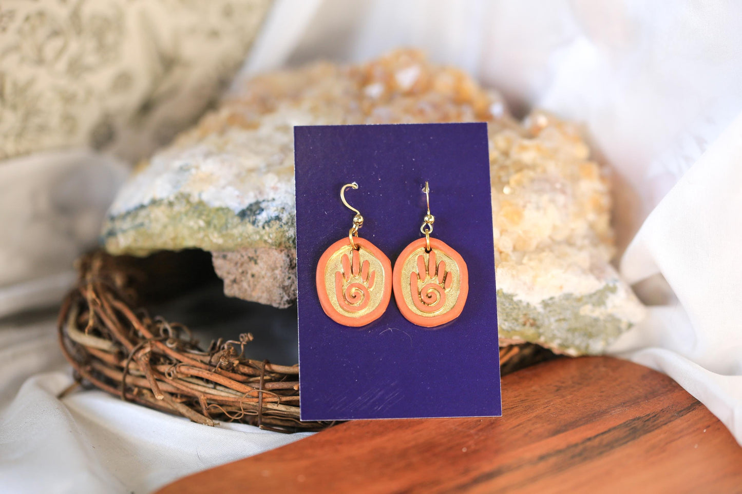 Handprint Cave Art Earrings
