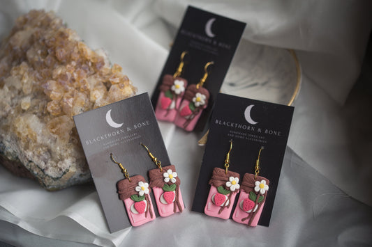 Strawberry Jam Jar Earrings