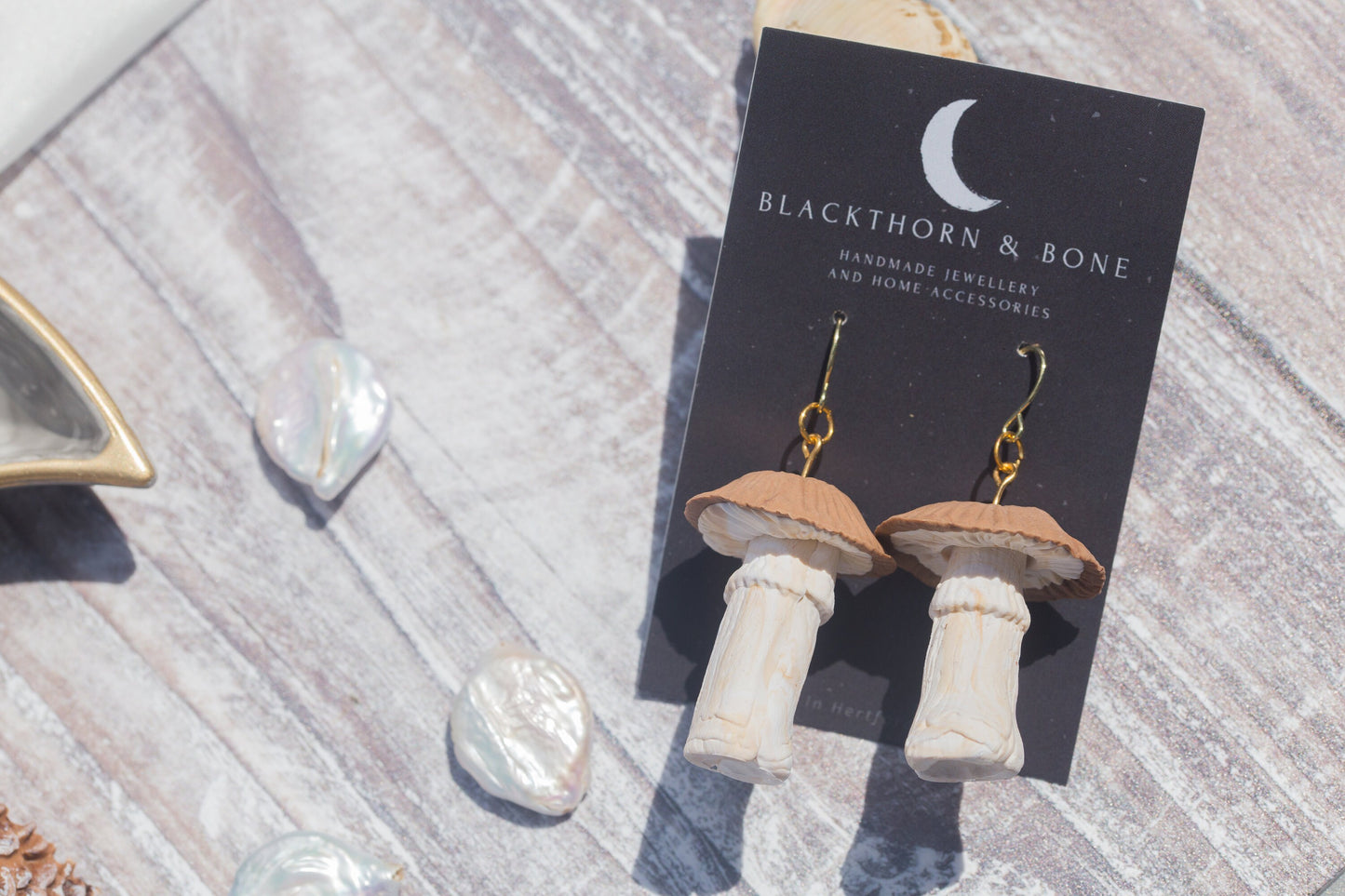 Handmade Realistic Mushroom Earrings