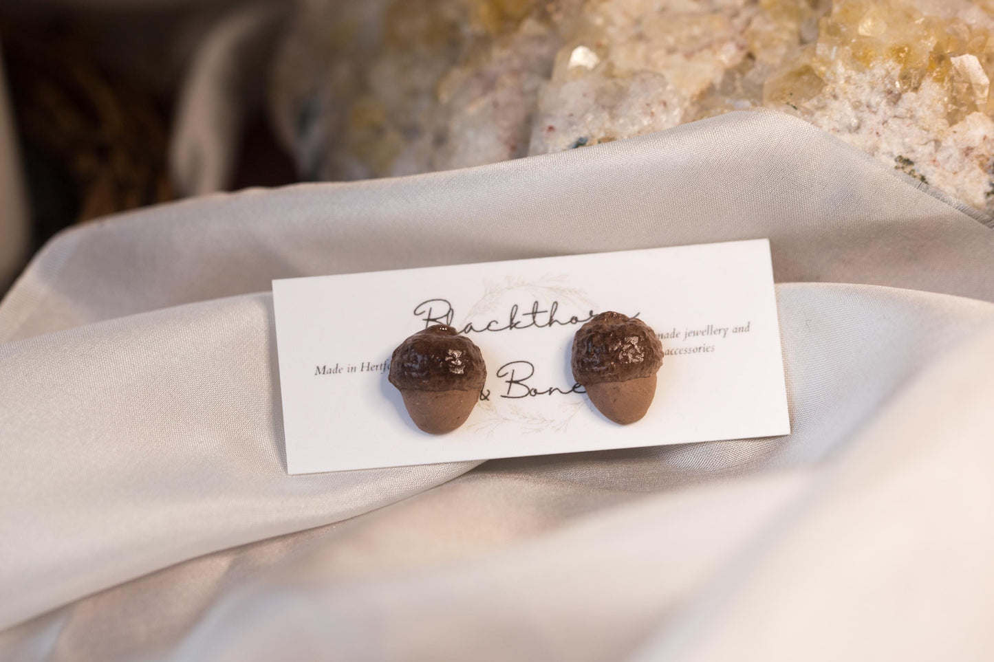 Handmade Acorn Stud Earrings