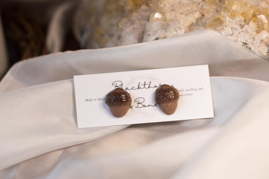 Handmade Acorn Stud Earrings