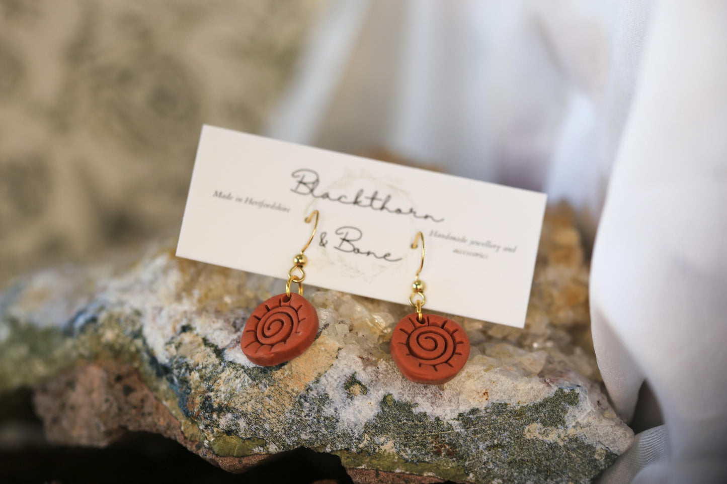Ancient Sun Spiral Earrings