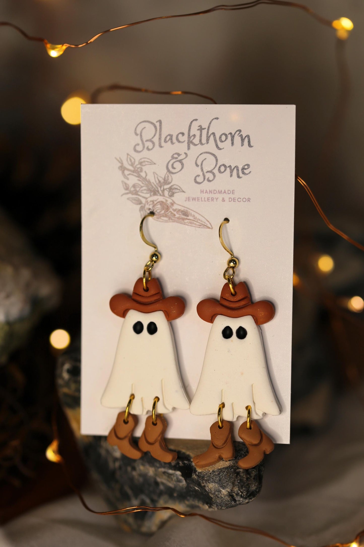 Ghost Cowboy Earrings