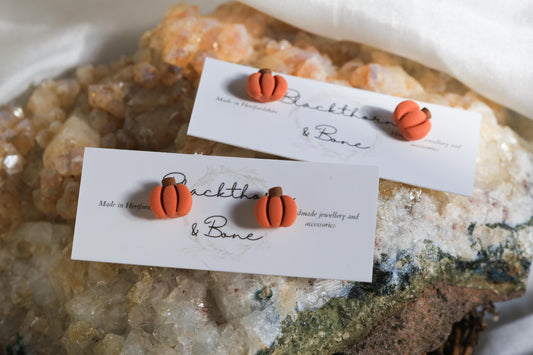 Miniature Pumpkin Stud Earrings