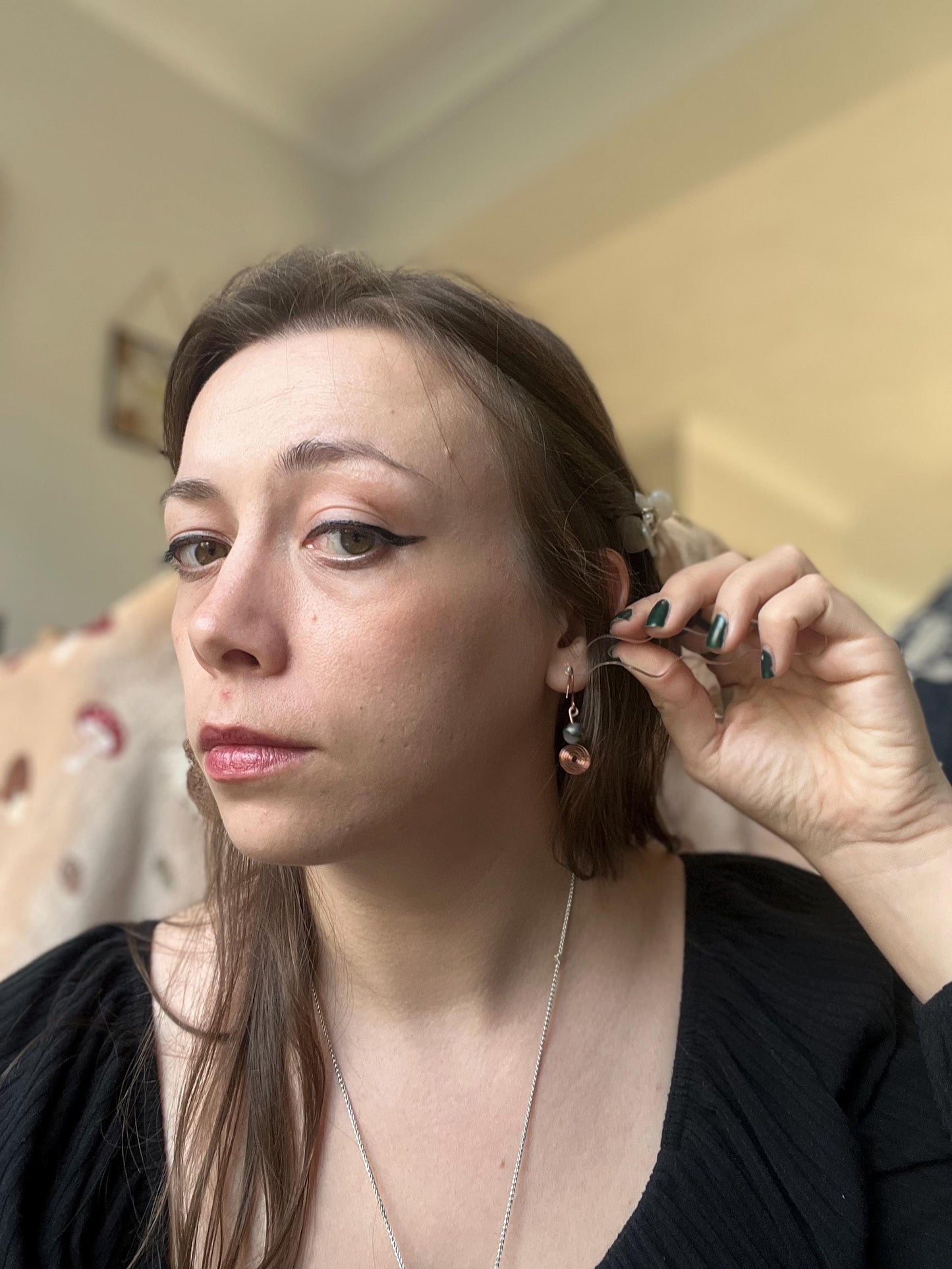 Handmade Copper and Labradorite Earrings