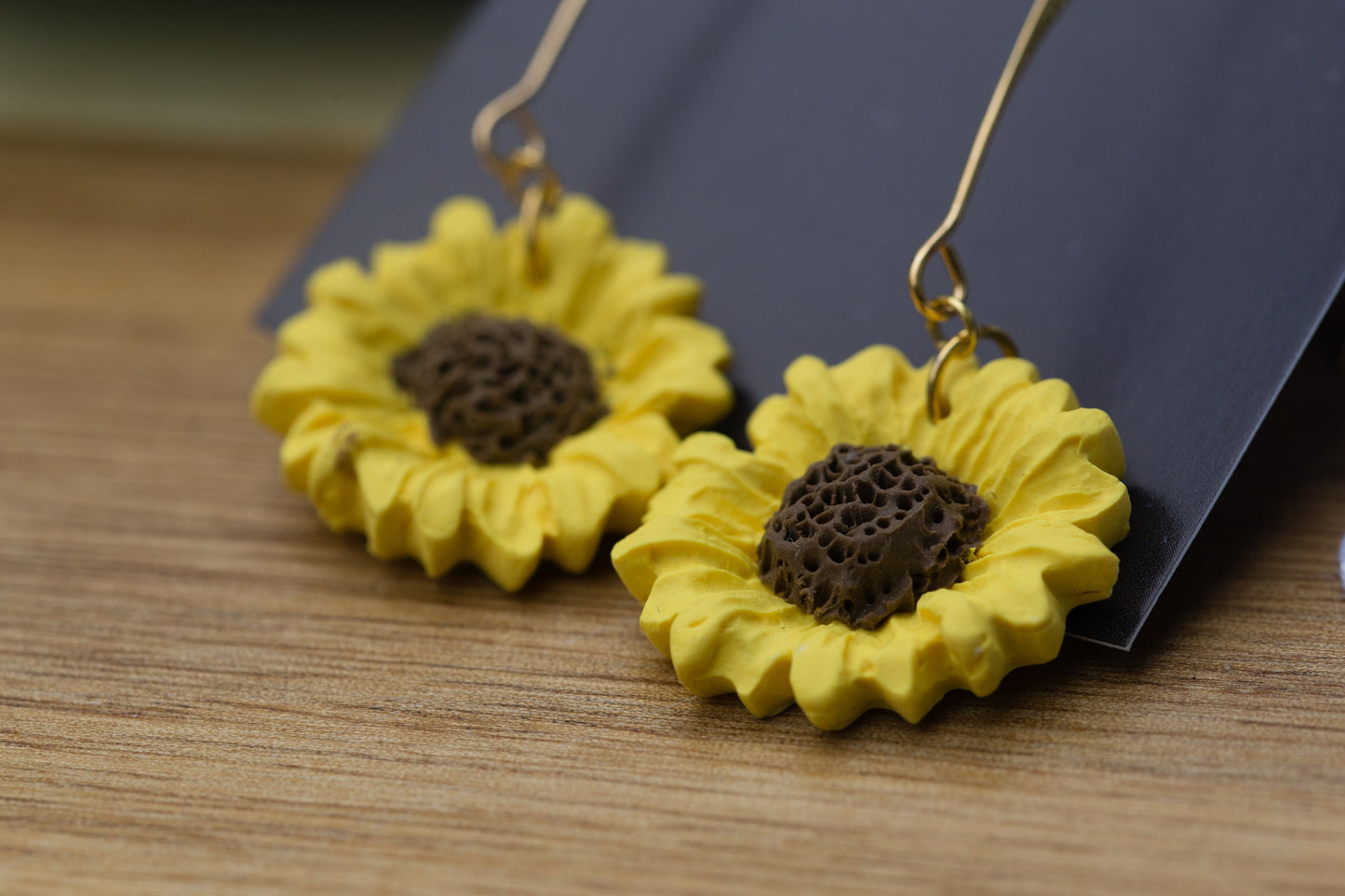 Long Sunflower Drop Earrings