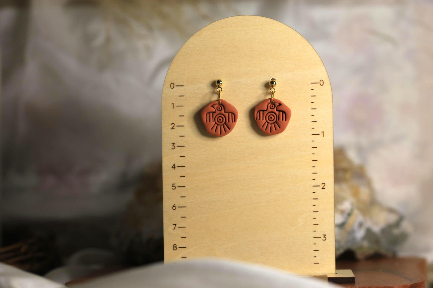 Ancient Bird Clay Earrings