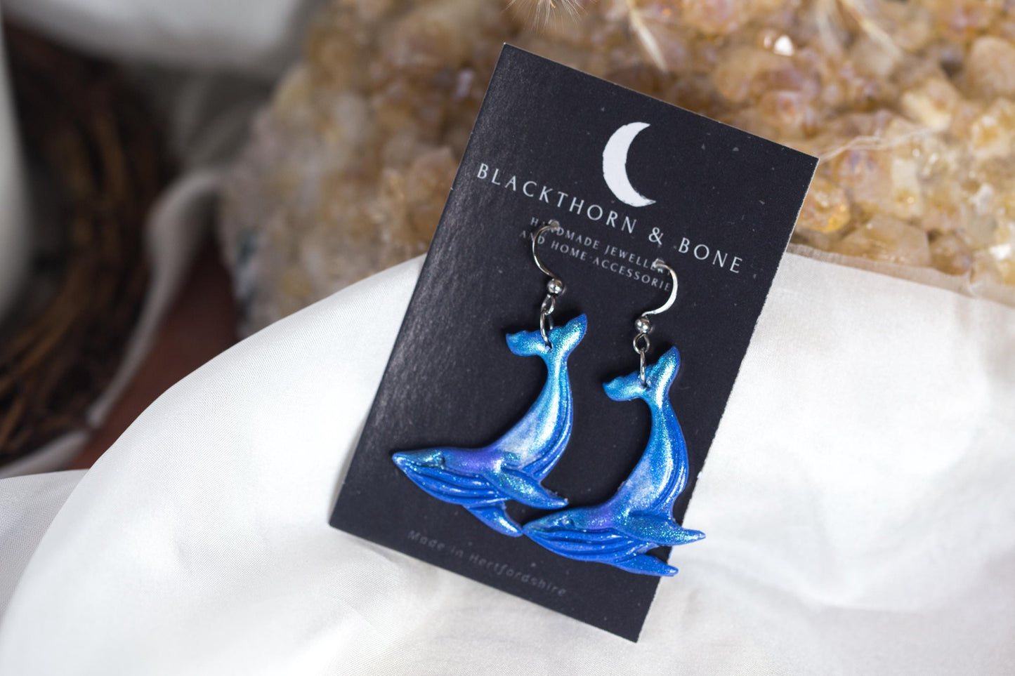 Blue Whale Earrings