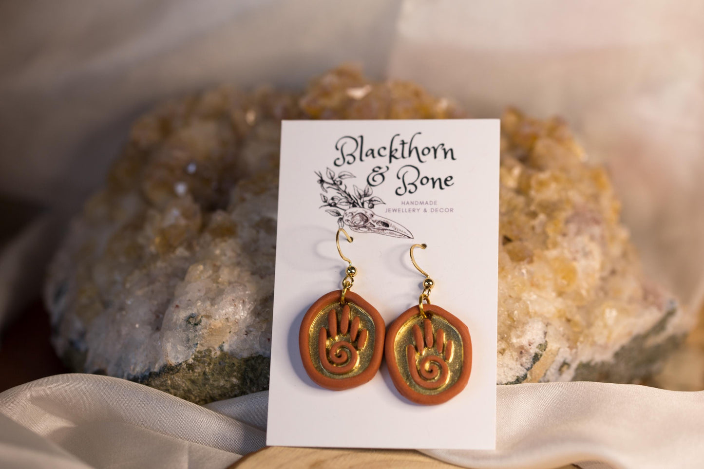 Handprint Cave Art Earrings